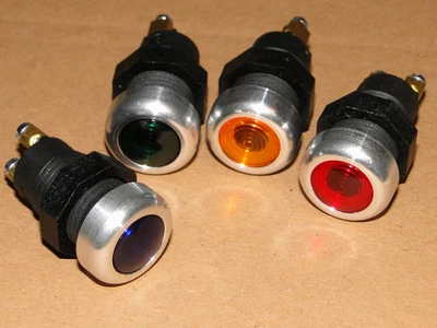 DEL - DELEGRO 4 Kontrollleuchte Rot Gelb Grün Blau mit Metall-ring für Traktor