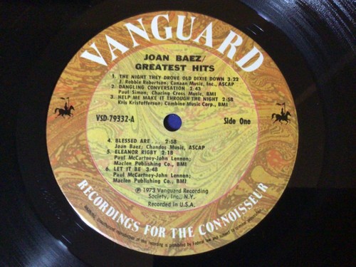 JOAN BAEZ~greatest hits VANGUARD 1973 1A/1B ~ (LP) Nm- / (JACKET) Vg+ - Imagen 4 de 7