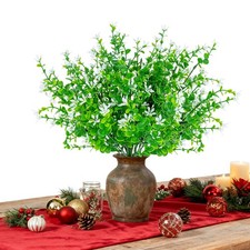 4PCS Fake Flowers for Decoration Small Fake Plants Decor Eucalyptus Stems Euc...