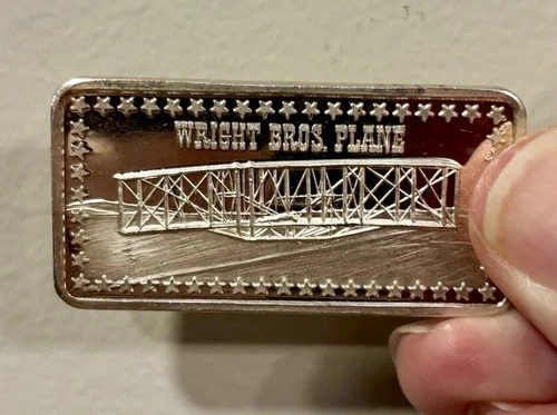 1oz Silver Bar Wright Bros. 1973 Hamilton Mint Wonders of America # 3517