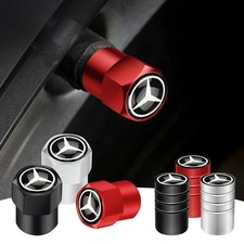 Mercedes Benz Tire Valve Caps Set Of 4 Dust Covers Black Silver Red Mercedes Benz Tire Valve Caps Set Of 4 Dust Covers Black Silver Red