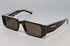 Prada PR06YS 2AU8C1 Men's Tortoise 53mm Rectangular Sunglasses Brown Lens NEW