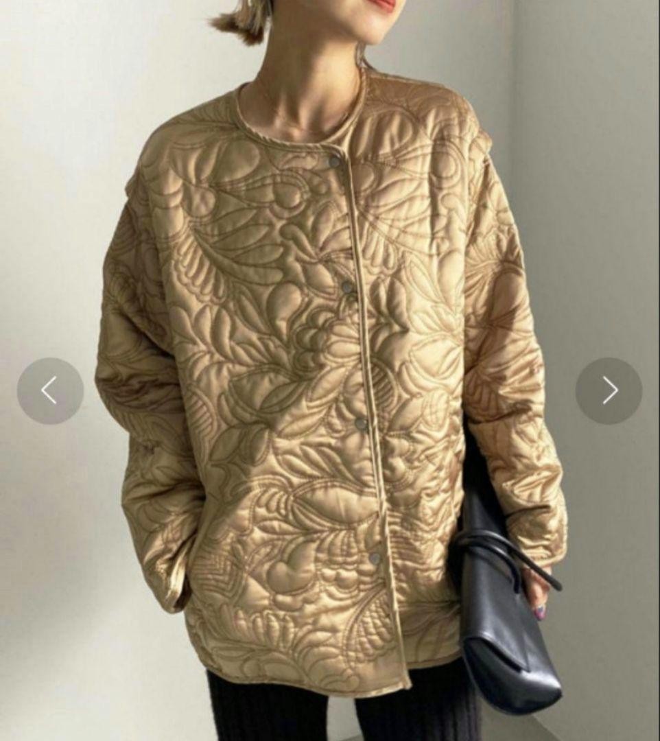 Ameri　2WAY LEAF PATTERN QUILTING COAT - image 1