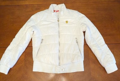 Puma Scuderia Ferrari White Puffer Jacket Insulated Full Zip Men s S