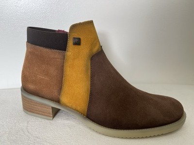 Jose Saenz 2182 Brown Mix Suede Leather Ankle Boots Size UK 7 EU 40 Slim Fit