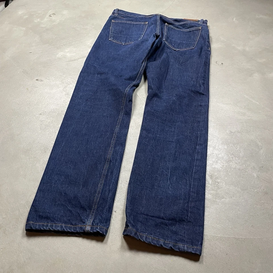 Flint & Tinder Selvedge 牛仔裤修身深水洗美国制造 34x32 — 第 3/4 张图片