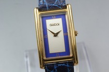 [Ecc+5] Orologio da uomo al quarzo GUCCI 2600M placcato oro blu oro bianco 23 mm