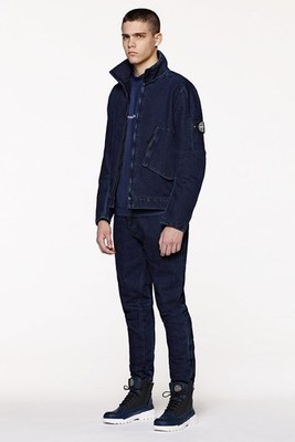 Stone Island Blue AW16 Polypropylene Denim Articulated Jacket Sz L Stone Island Blue AW16 Polypropylene Denim Articulated Jacket Sz L