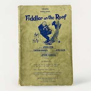 Fiddler On The Roof Vintage Screen Play Booklet Original W/ Actors Notes 1964