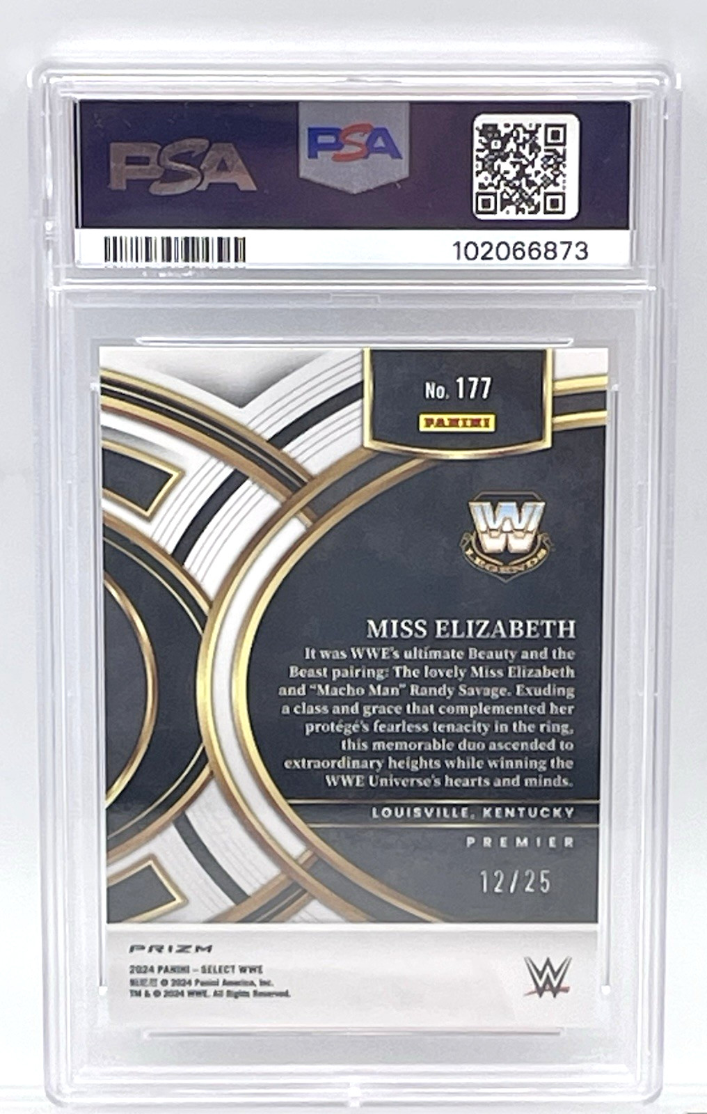 MISS ELIZABETH - 2024 PANINI WWE SELECT PREMIER TIE-DYE PRIZM #12/25 - PSA 10 view 4