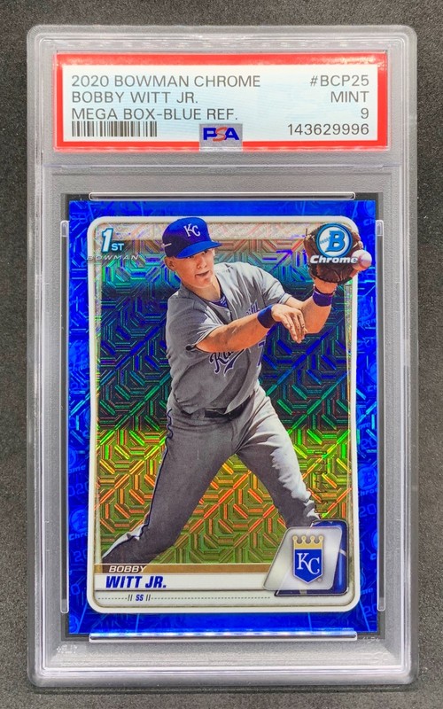 2020 Bowman Chrome BOBBY WITT Jr Mega Box Blue Refractor SP /150 #25 Mint PSA 9
