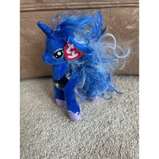 Ty Sparkle My Little Pony Princess Luna Plush Blue Holographic Wings 2017 NWT