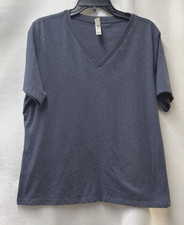 BELLA CANVAS Blue V-Neck Short Sleeve Tee T-Shirt Top Women's Sz XL FAST SHIP 
