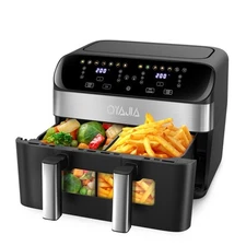 10L Double Air Fryer XXL Dual Air Fryer Digital Deep Fryer No Oil 2400W