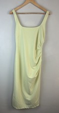 BHLDN Anthro Sz M Andie Square Neck Stretch Crepe Midi Dress Light Green