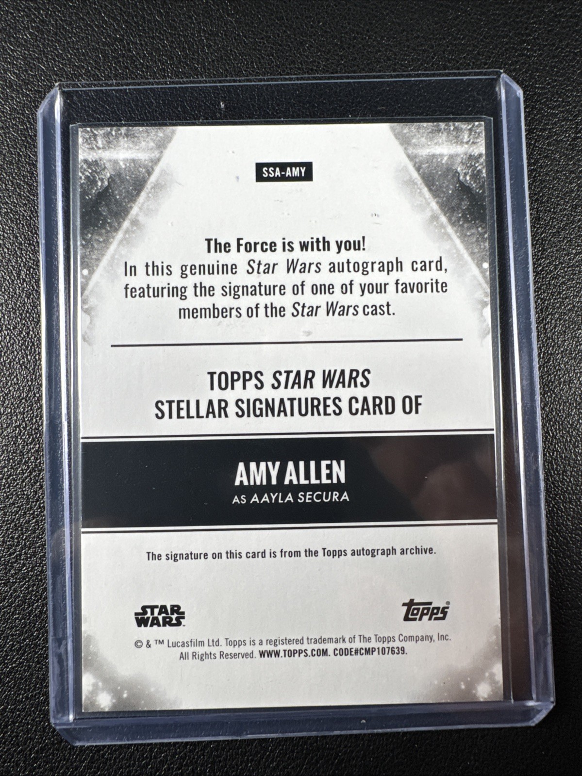 2025 Topps Star Wars Amy Allen as Aayla Secura Stellar Auto ON CARD view 2