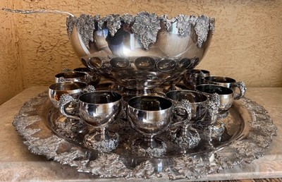 Webster Wilcox International Vintage Silver Plate Large Punch Bowl