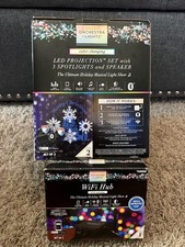 NEW Gemmy Orchestra of Lights LED Projection w/ Speaker Set  WiFi Hub Spotlight