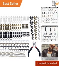 217 Pieces Zipper Repair Kit Repair Parts Sliders Stops Top Plugs for Clothes