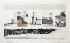 Stunning Vintage Abstract Expressionist Mixed Media Painting Illegibly Signed 74