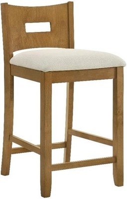 Armen living Ren 30 in. Amber Glow Bar Height Rubberwood Barstool with Ivory