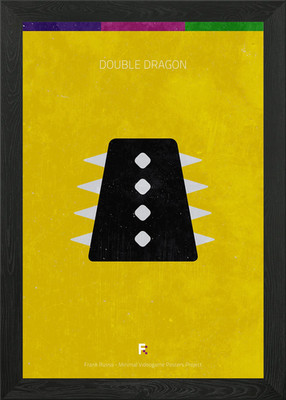 Doppeldrache. Minimal Videospiel Po gerahmtes Wandbild Poster Leinwanddruck Bild