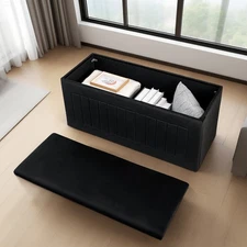 Storage Bench End of Bed Velvet 40" Ottoman Upholstered Storage Seat For Bedroom
