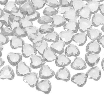 50pcs Acrylic Heart Crystals for Rhinestone 12mm Light Grey Gems