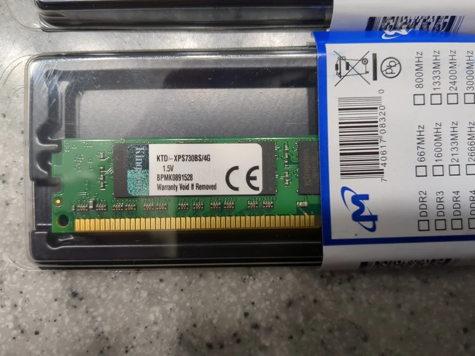 2x 4GB KTD-XPS730BS/4G DDR3 1333MHz 240-Pin RAM UDIMM Kingston Memory - Image 4 of 4