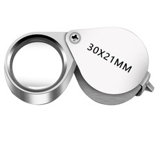 Bijoutier Loupe Loupe Poche Pliable 30x 21mm Bijoux Oeil Argent 