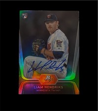 Liam Hendricks signed card 2012 Bowman Platinum #3 Australia Minnesota Twins