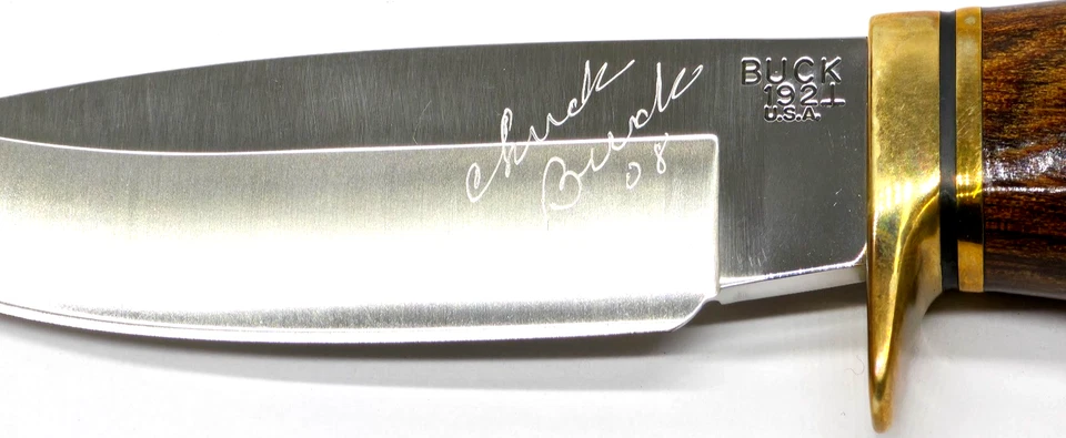 Cuchillo de vanguardia Buck 192 2004 firmado Chuck Buck 08 191 funda de cuero bonito cuchillo Foto 3 de 4