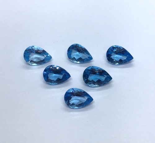 Natural AAA Swiss Blue Topaz Pear Cut Loose Gemstone For Making All Type Jewelry - Picture 2 of 14