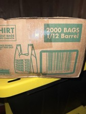 Small T-Shirt Carry-Out Bags, 2000 Count, 1/12 Barrel Case
