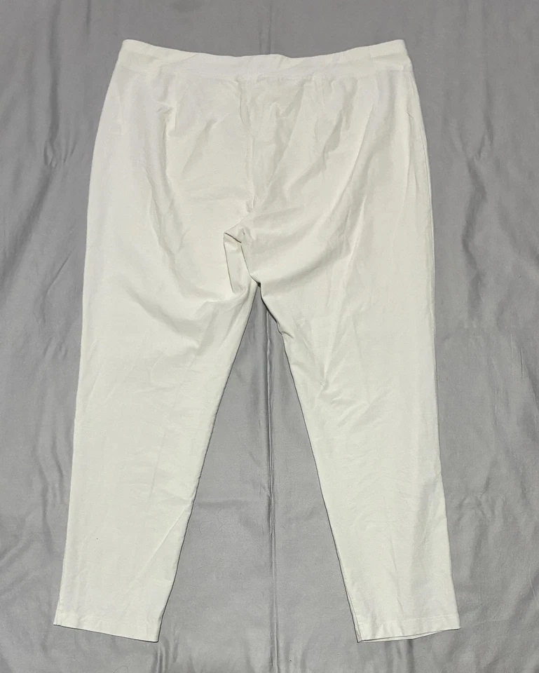 Eileen Fisher Pants Womens XL White Pull On Stretch Ankle Leggings Made in USA - Image 2 of 4