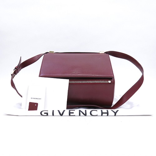 Givenchy New Pandora M Burgundy Leather Logo 2-Way K-Pop