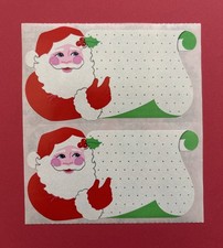 Vintage 80s Sandylion Christmas Santa Label Stickers