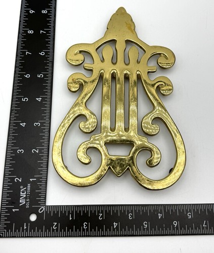 Vtg Trivet Hot Plate Historic Charleston Foundation Brass Harp 1991 - Picture 5 of 5