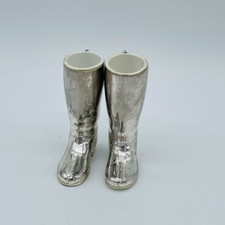 Vtg Grenadier Silver Plated Boot Shot Glasses...