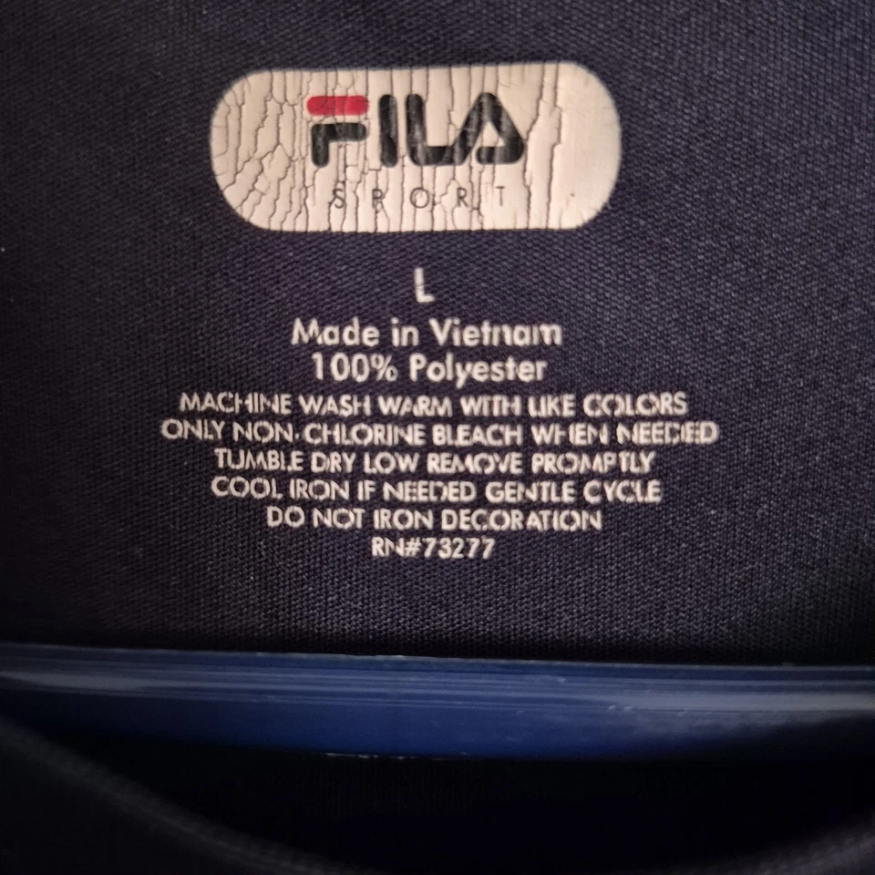 Camisa atlética FILA Sport de manga larga azul marino de poliéster para hombre Foto 3 de 4