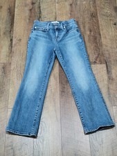 Madewell Womens Midrise Kick Out Jeans Sz 25 Petite Medium Wash Stretch Denim