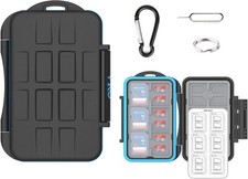 SD SDHC SDXC Micro TF Memory Card Case Holder Black Small Carabiner