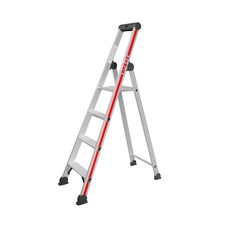 Hymer Stufenstehleiter 4 Stufen inkl. Plattform 4026 Stehleiter eloxiert