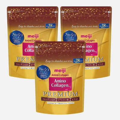Anti-Aging Pure Fish Collagen Powder PREMIUM Skin Hair Nails 28 Days 3er Set