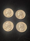 1964 D Washington Quarters, Lot of 4, 90% Silver Coins