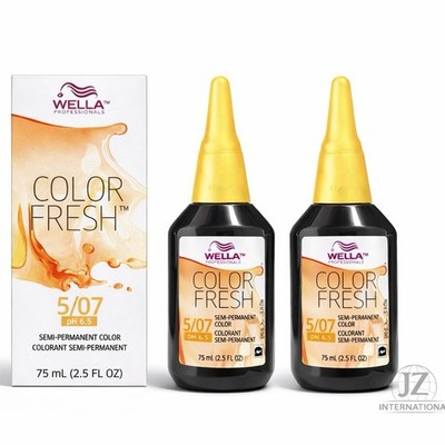 (2 PACK) Wella Color Fresh Semi Permanent Hair Color 2.5 oz (5/07)  LIGHT BROWN 
