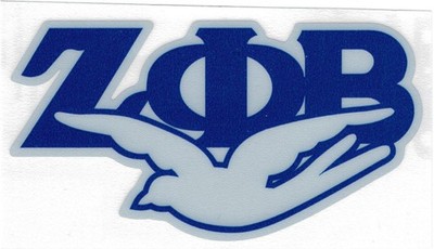 Zeta Phi/&Phi; Beta Reflective Decal Symbol Sticker [Pack of 4 - Blue - 4.25''...