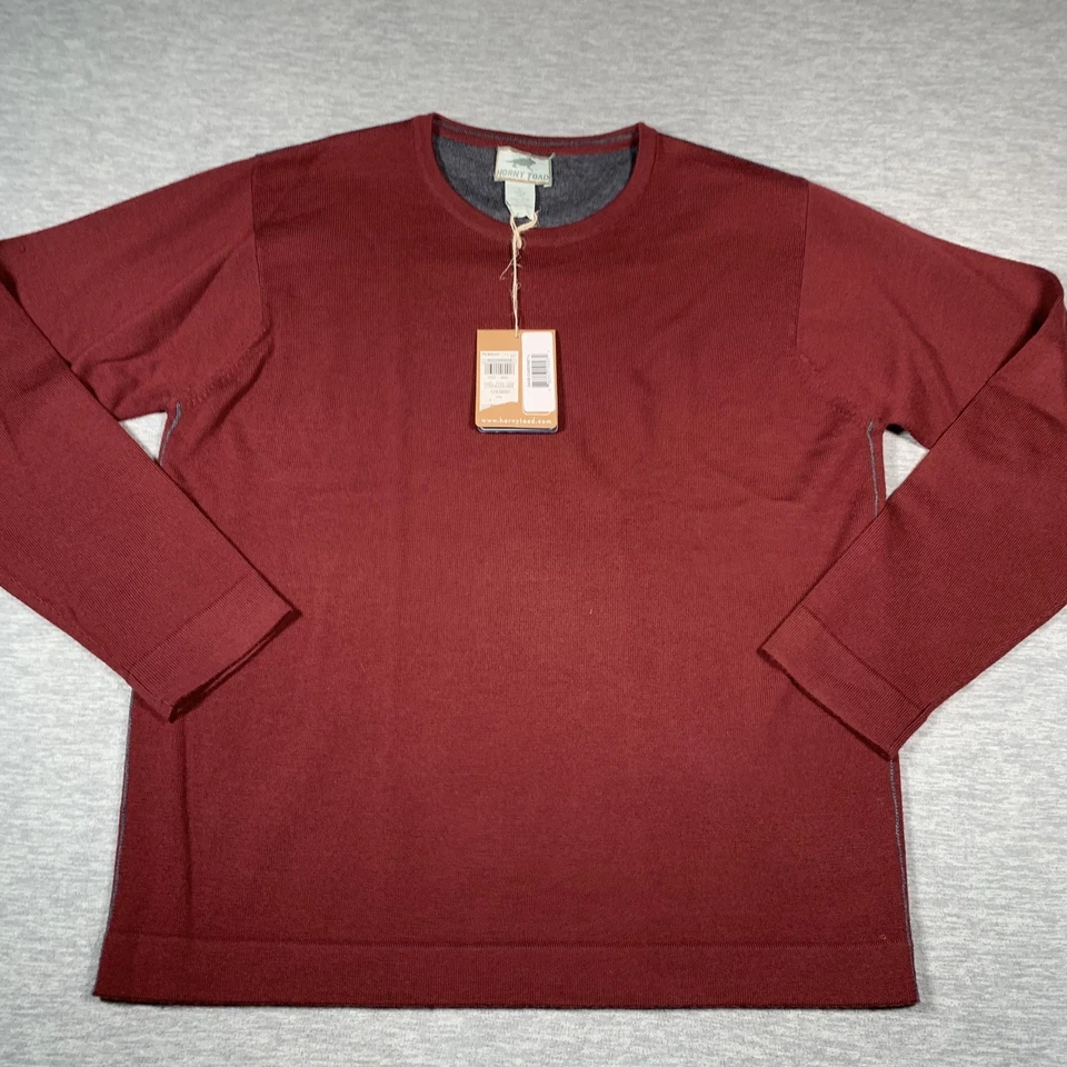 Horny Toad Sweater Mens Large Cabernet Merino Wool Davie NWT 273914-529CABER - Image 2 of 4