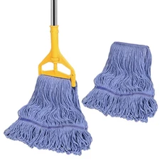 Commercial Mop with Extra Head , 63Inch Handle Heavy Duty Industrial Mop Loop...