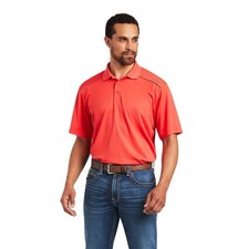 Ariat Men's Medium TEK 2.0 Short Sleeve Polo Shirt Hibiscus